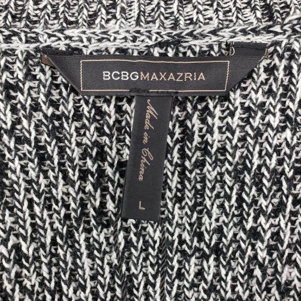 BCBGMaxAzria Sweater Woman Size L Black Combo Long Sleeve V Neck Pulover - Picture 4 of 11